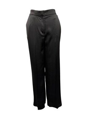 Rachel Zoe Womens Black Wide-Leg Pants US 4 Polyester Blend Elastic Waistband Fu